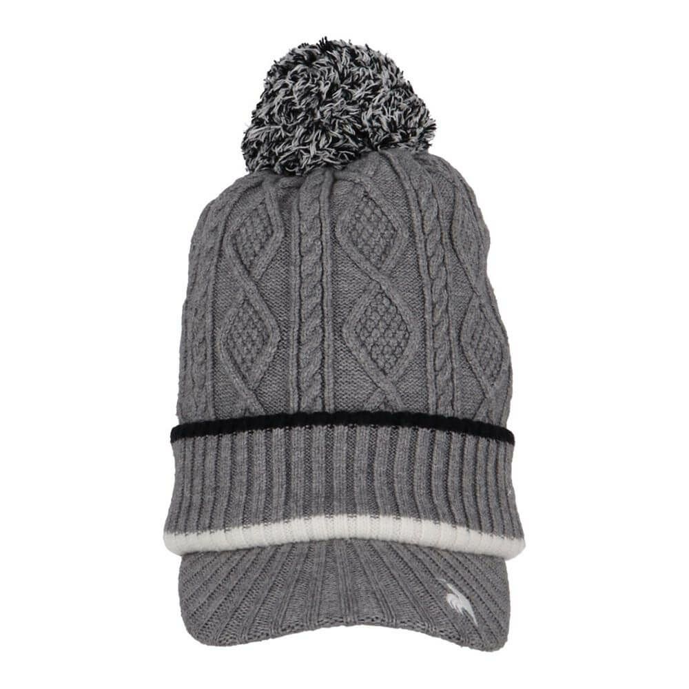 ルコック Le coq sportif　レディース ケーブル編み 庇付き ニットキャップ LG5FCP40L GY00 グレー　2025年モデル グレー