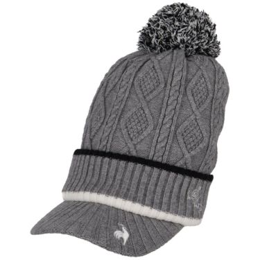 ルコック Le coq sportif　レディース ケーブル編み 庇付き ニットキャップ LG5FCP40L GY00 グレー　2025年モデル グレー 詳細2