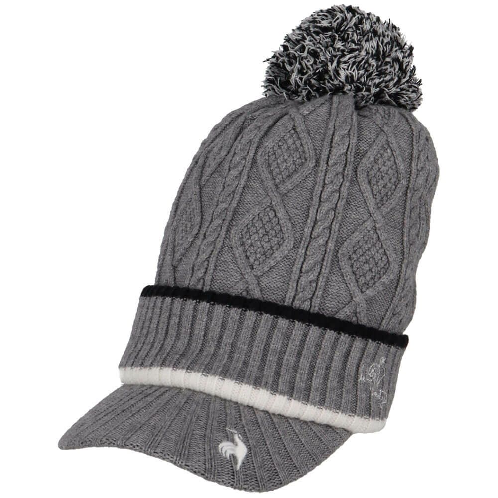 ルコック Le coq sportif　レディース ケーブル編み 庇付き ニットキャップ LG5FCP40L GY00 グレー　2025年モデル グレー 詳細2