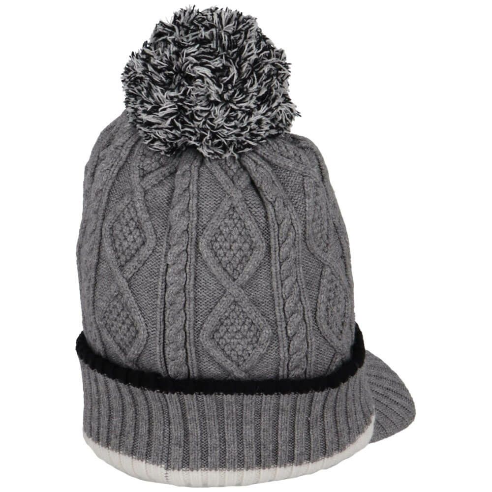 ルコック Le coq sportif　レディース ケーブル編み 庇付き ニットキャップ LG5FCP40L GY00 グレー　2025年モデル グレー 詳細3