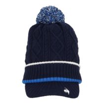 ルコック Le coq sportif　レディース ケーブル編み 庇付き ニットキャップ LG5FCP40L NV00 ネイビー　2025年モデル