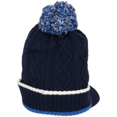 ルコック Le coq sportif　レディース ケーブル編み 庇付き ニットキャップ LG5FCP40L NV00 ネイビー　2025年モデル ネイビー 詳細3