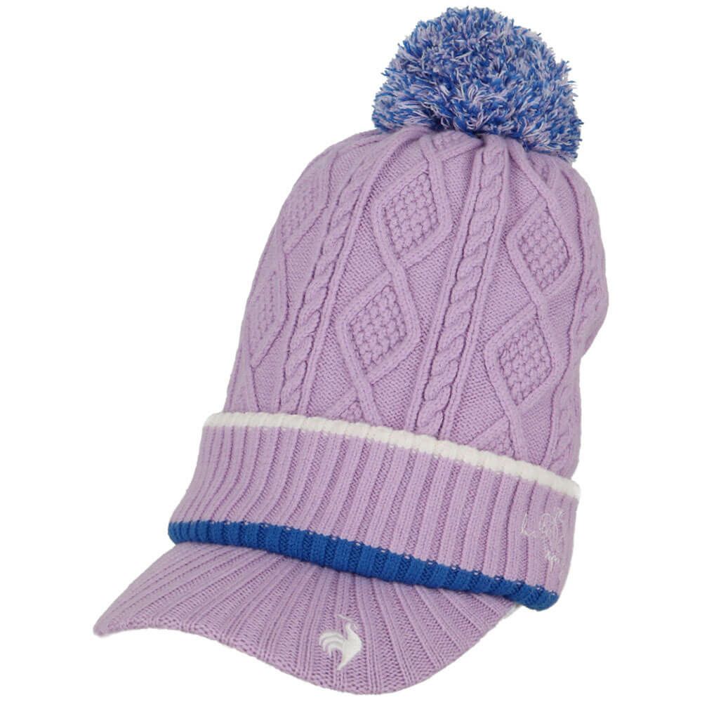ルコック Le coq sportif　レディース ケーブル編み 庇付き ニットキャップ LG5FCP40L PP00 パープル　2025年モデル パープル 詳細2