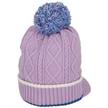 ルコック Le coq sportif　レディース ケーブル編み 庇付き ニットキャップ LG5FCP40L PP00 パープル　2025年モデル パープル 詳細3