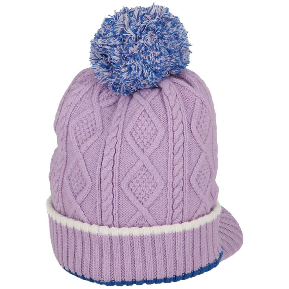 ルコック Le coq sportif　レディース ケーブル編み 庇付き ニットキャップ LG5FCP40L PP00 パープル　2025年モデル パープル 詳細3