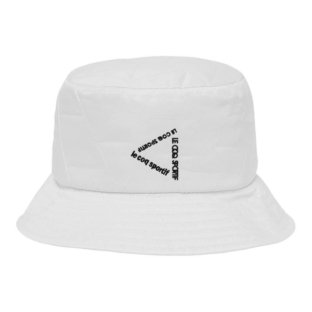 ルコック Le coq sportif　メンズ トライアングル柄 中わた ハット LG5FCP72M WH00 ホワイト　2025年モデル ホワイト