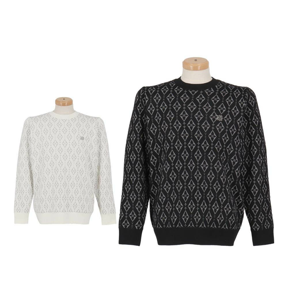 セントアンドリュース St ANDREWS　メンズ ダイヤロゴジャガード 長袖 クルーネック ニット プルオーバー 042-5270153　2025年モデル 詳細1