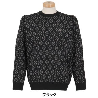 セントアンドリュース St ANDREWS　メンズ ダイヤロゴジャガード 長袖 クルーネック ニット プルオーバー 042-5270153　2025年モデル 詳細1 詳細2