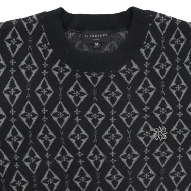 セントアンドリュース St ANDREWS　メンズ ダイヤロゴジャガード 長袖 クルーネック ニット プルオーバー 042-5270153　2025年モデル 詳細1 詳細5