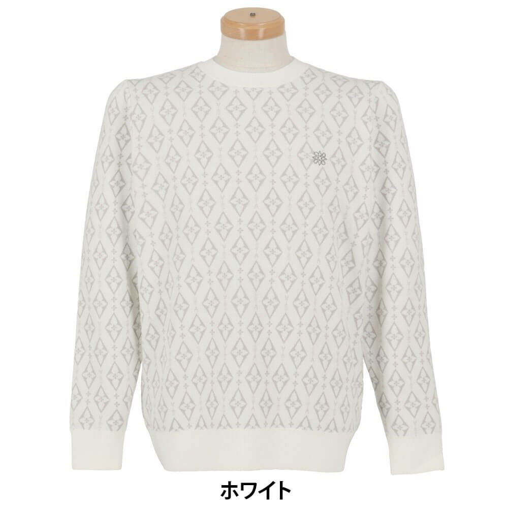 セントアンドリュース St ANDREWS　メンズ ダイヤロゴジャガード 長袖 クルーネック ニット プルオーバー 042-5270153　2025年モデル 詳細1 詳細8