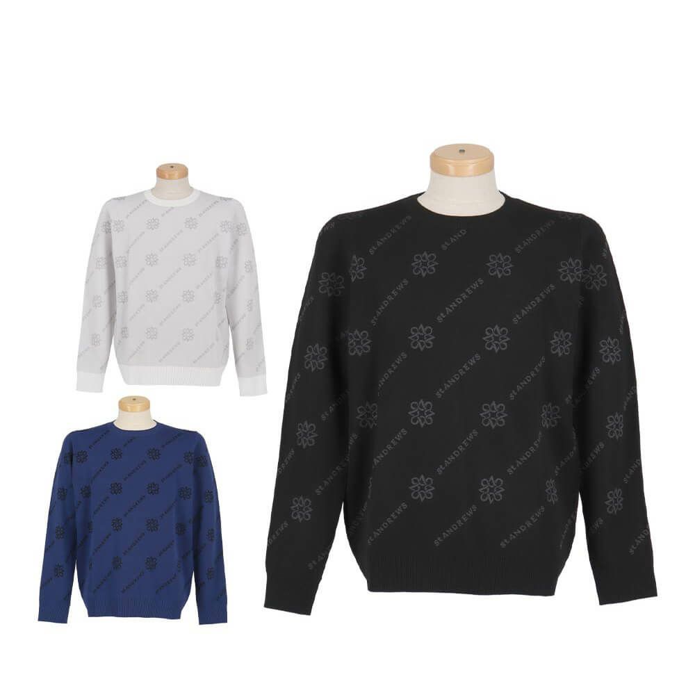セントアンドリュース St ANDREWS　メンズ ロゴジャガード 長袖 クルーネック ニット プルオーバー 042-5270951　2025年モデル 詳細1