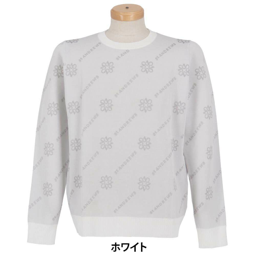セントアンドリュース St ANDREWS　メンズ ロゴジャガード 長袖 クルーネック ニット プルオーバー 042-5270951　2025年モデル 詳細1 詳細5