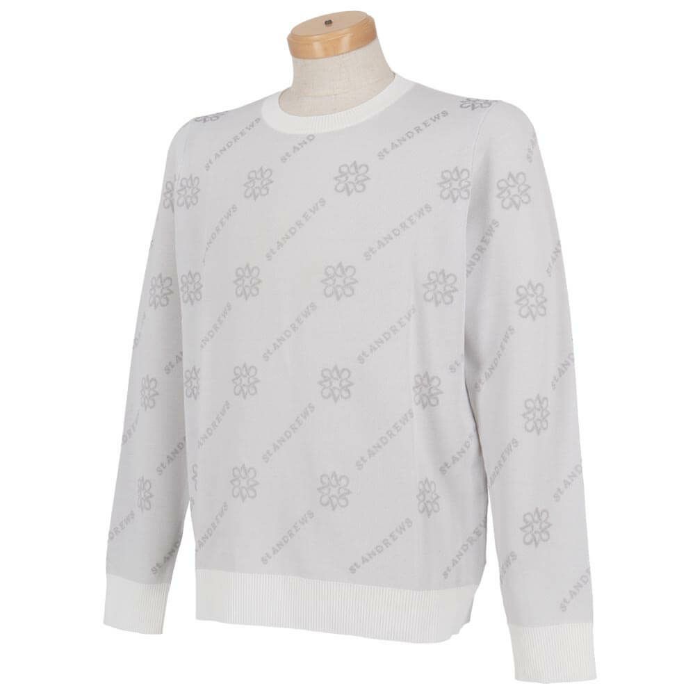 セントアンドリュース St ANDREWS　メンズ ロゴジャガード 長袖 クルーネック ニット プルオーバー 042-5270951　2025年モデル 詳細1 詳細7