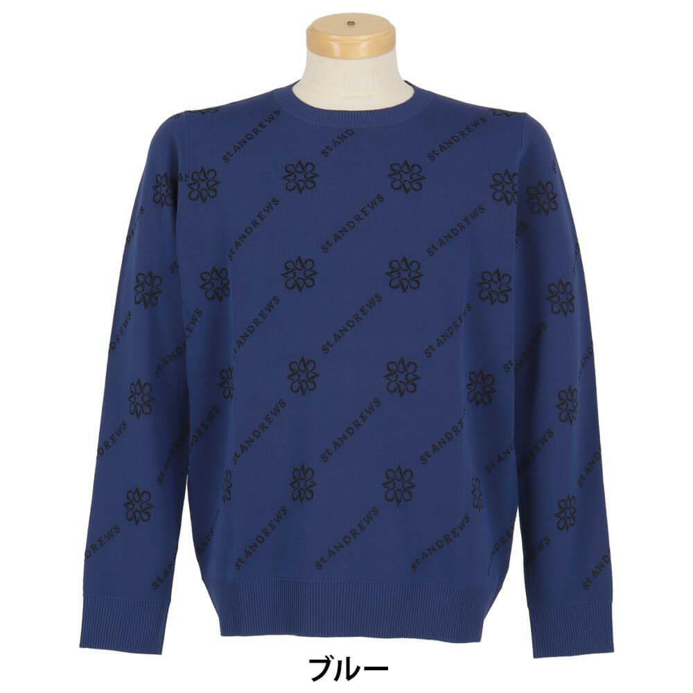 セントアンドリュース St ANDREWS　メンズ ロゴジャガード 長袖 クルーネック ニット プルオーバー 042-5270951　2025年モデル 詳細1 詳細11