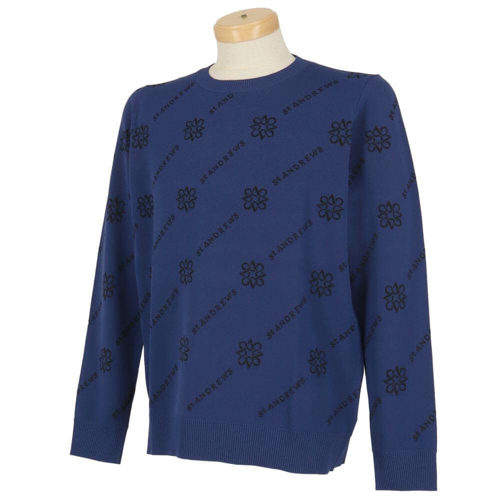 セントアンドリュース St ANDREWS　メンズ ロゴジャガード 長袖 クルーネック ニット プルオーバー 042-5270951　2025年モデル 詳細1 詳細13