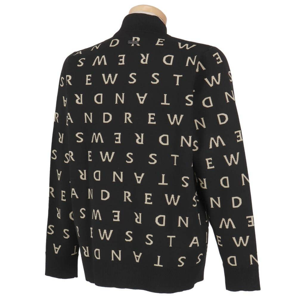 セントアンドリュース St ANDREWS　メンズ ロゴジャガード 長袖 フルジップ ニット 042-5272053　2025年モデル 詳細1 詳細3