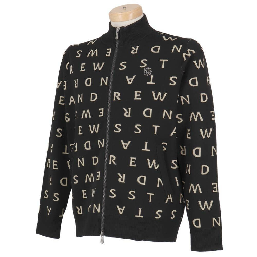 セントアンドリュース St ANDREWS　メンズ ロゴジャガード 長袖 フルジップ ニット 042-5272053　2025年モデル 詳細1 詳細4