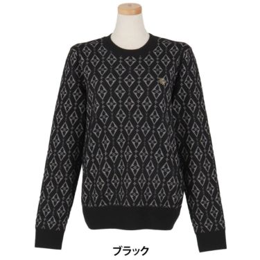 セントアンドリュース St ANDREWS　レディース ダイヤロゴジャガード 長袖 クルーネック ニット プルオーバー 043-5270154　2025年モデル 詳細1 詳細2