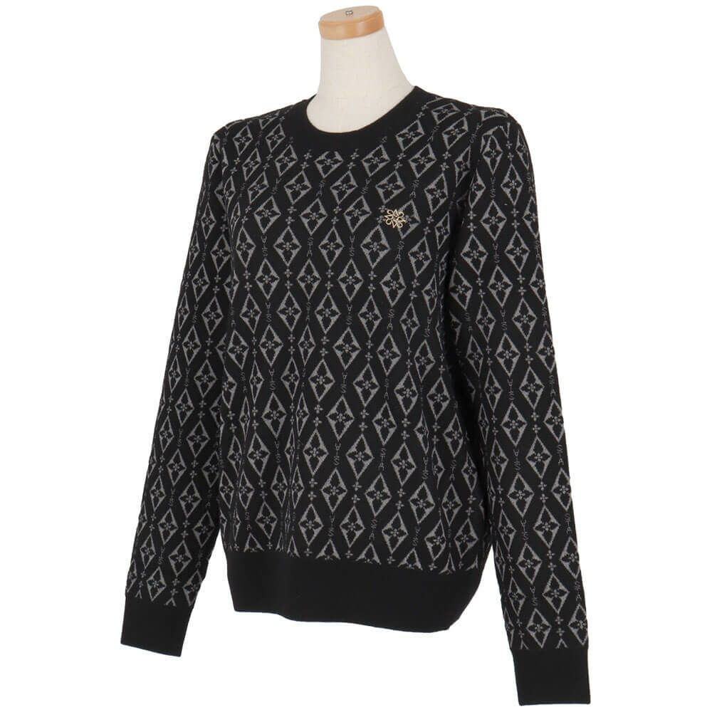 セントアンドリュース St ANDREWS　レディース ダイヤロゴジャガード 長袖 クルーネック ニット プルオーバー 043-5270154　2025年モデル 詳細1 詳細4