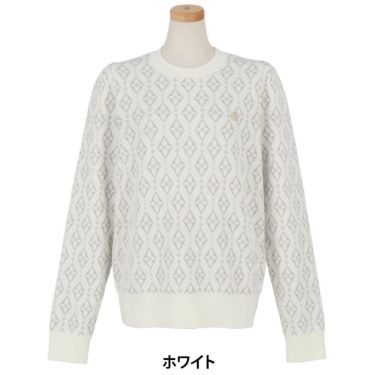 セントアンドリュース St ANDREWS　レディース ダイヤロゴジャガード 長袖 クルーネック ニット プルオーバー 043-5270154　2025年モデル 詳細1 詳細5