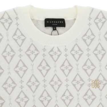 セントアンドリュース St ANDREWS　レディース ダイヤロゴジャガード 長袖 クルーネック ニット プルオーバー 043-5270154　2025年モデル 詳細1 詳細8