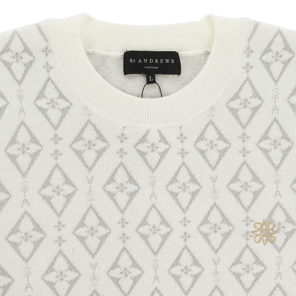 セントアンドリュース St ANDREWS　レディース ダイヤロゴジャガード 長袖 クルーネック ニット プルオーバー 043-5270154　2025年モデル 詳細1 詳細8