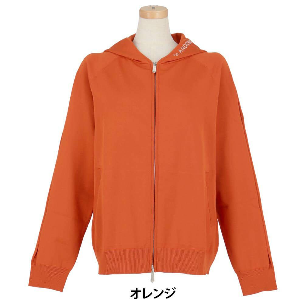 セントアンドリュース St ANDREWS　レディース 天竺 長袖 フルジップ ニット フーディ 043-5272052　2025年モデル 詳細1 詳細8