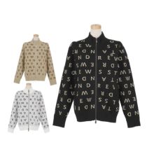 セントアンドリュース St ANDREWS レディース ロゴジャガード 長袖 フルジップ ニット 043-5272054 2025年モデル 詳細1