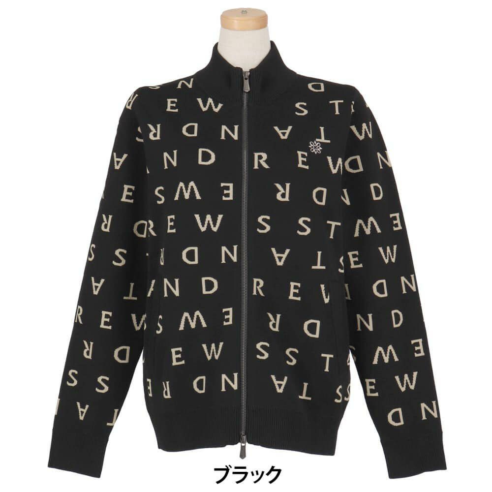 セントアンドリュース St ANDREWS　レディース ロゴジャガード 長袖 フルジップ ニット 043-5272054　2025年モデル 詳細1 詳細2