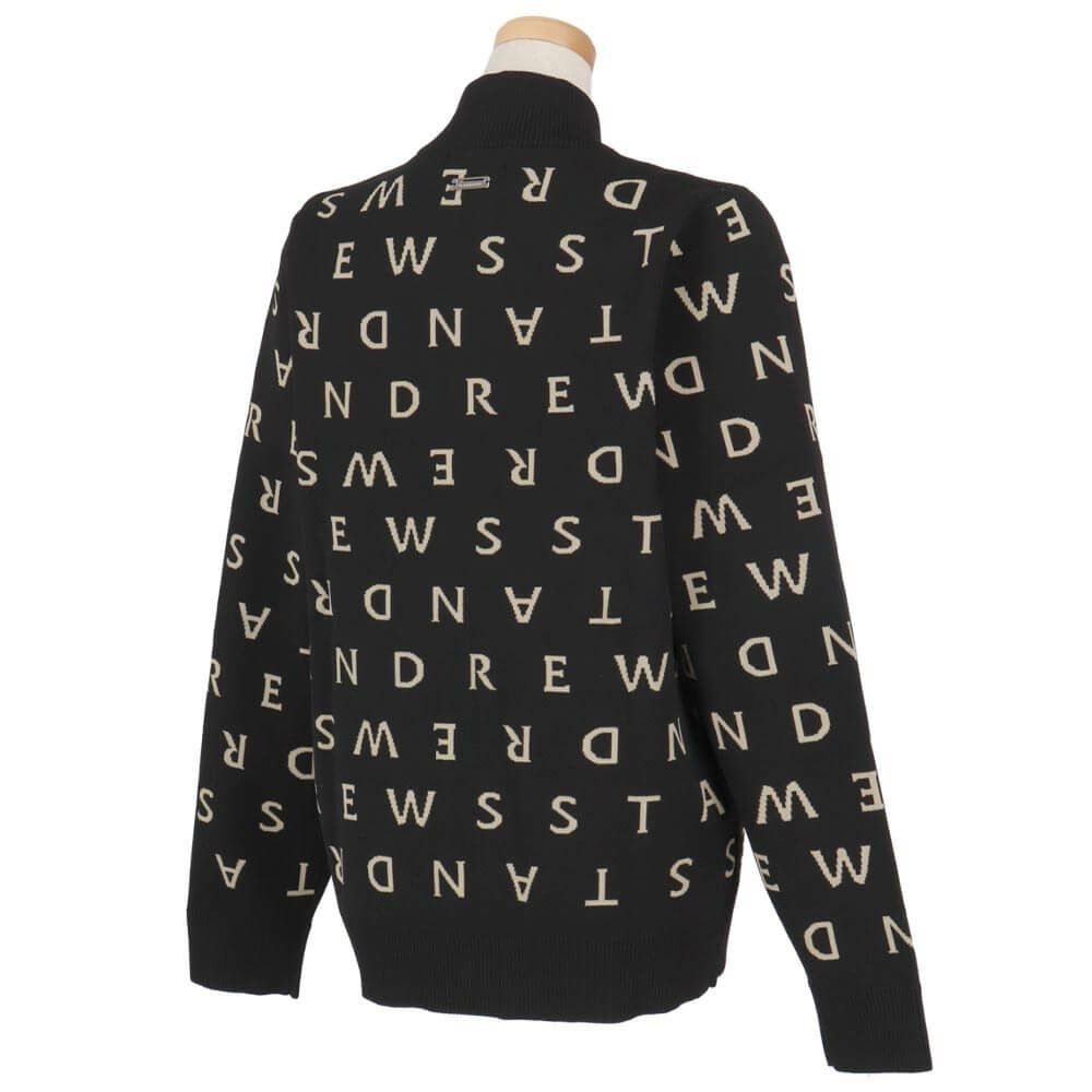 セントアンドリュース St ANDREWS　レディース ロゴジャガード 長袖 フルジップ ニット 043-5272054　2025年モデル 詳細1 詳細3