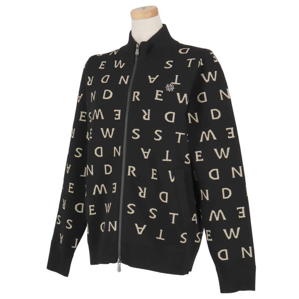 セントアンドリュース St ANDREWS　レディース ロゴジャガード 長袖 フルジップ ニット 043-5272054　2025年モデル 詳細1 詳細4