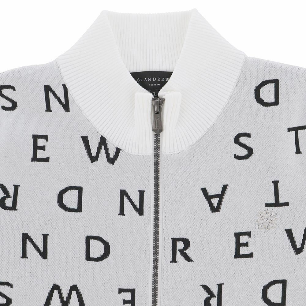 セントアンドリュース St ANDREWS　レディース ロゴジャガード 長袖 フルジップ ニット 043-5272054　2025年モデル 詳細1 詳細8