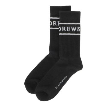 セントアンドリュース St ANDREWS　メンズ ライン ミドルソックス 042-5286051 010 ブラック　2025年モデル ブラック