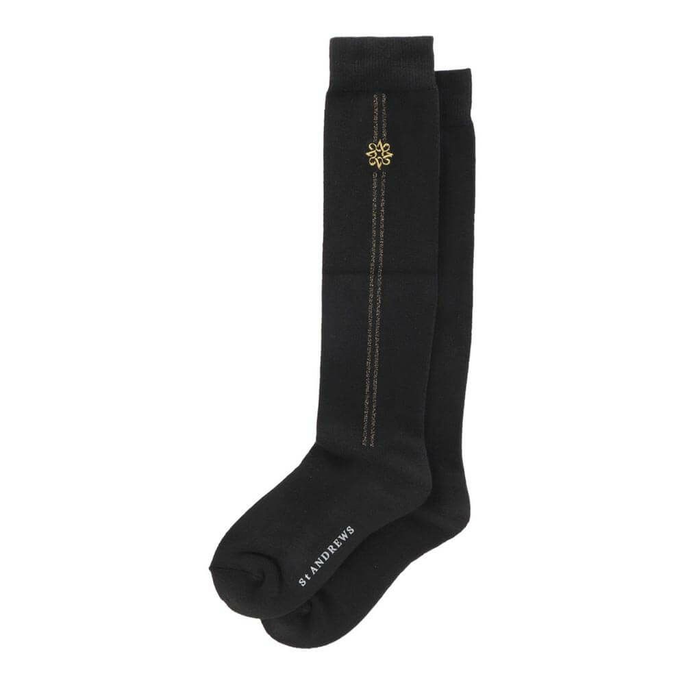 セントアンドリュース St ANDREWS　レディース ライン ハイソックス 042-5286054 010 ブラック　2025年モデル ブラック