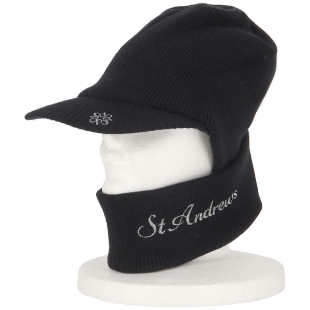 セントアンドリュース St ANDREWS　2WAY ニットキャップ 042-5287152 010 ブラック　2025年モデル ブラック 詳細3