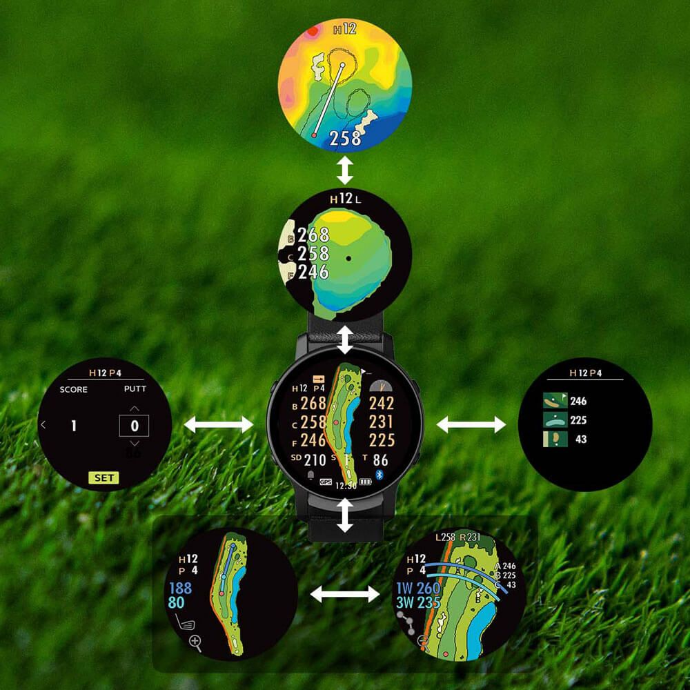 グリーンオン ザ・ゴルフウォッチ THE GOLF WATCH GS601　腕時計型 GPSゴルフナビ 距離計測器　ブラック 詳細7