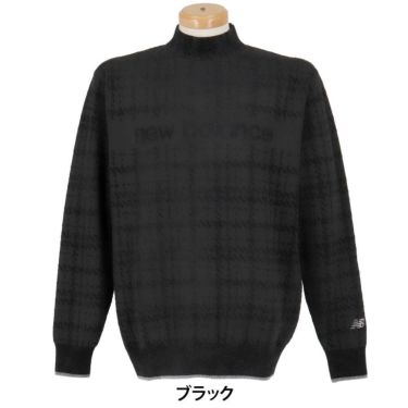 ニューバランスゴルフ　メンズ グレンチェック柄 長袖 モックネック ニット プルオーバー 012-5270007　2025年モデル 詳細2