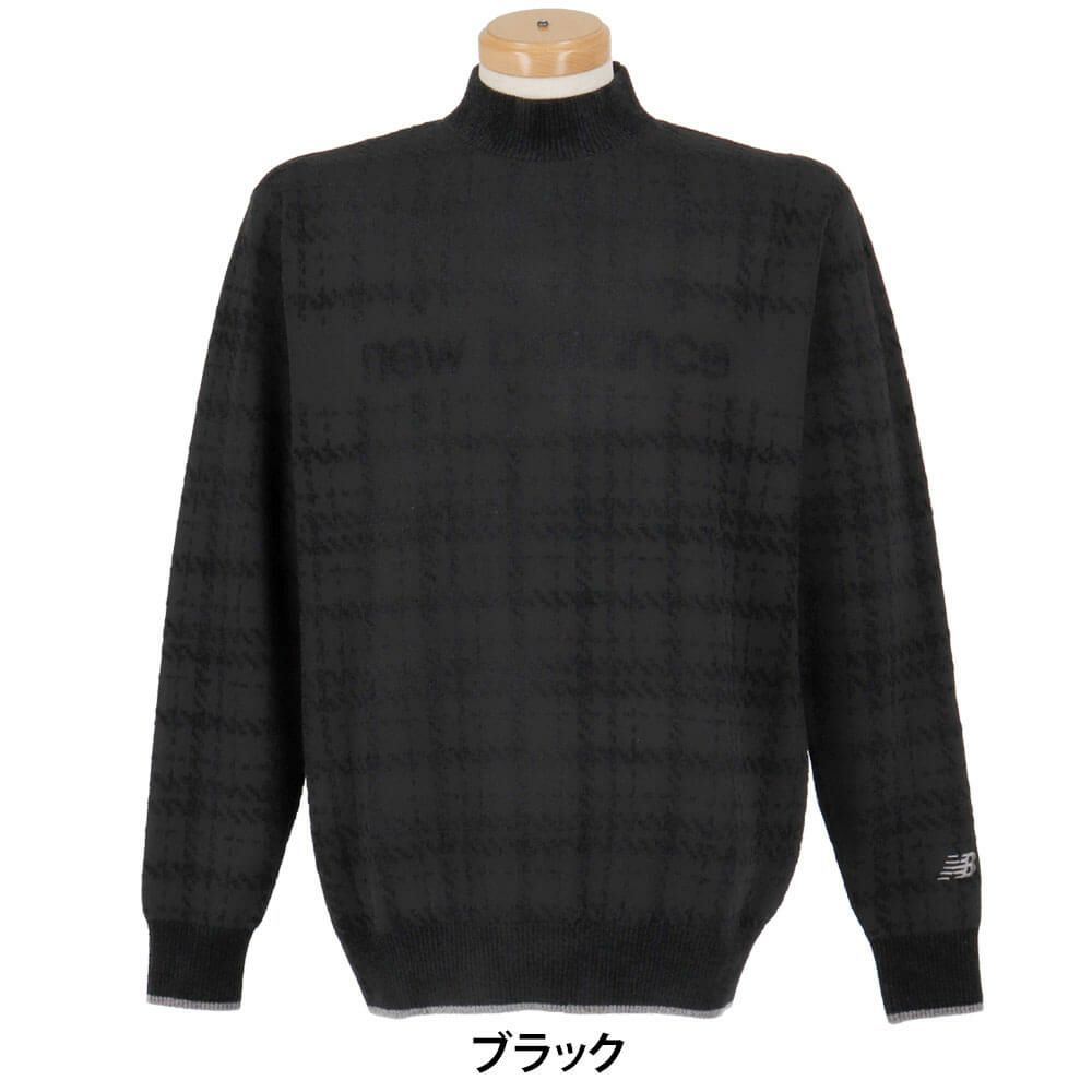 ニューバランスゴルフ　メンズ グレンチェック柄 長袖 モックネック ニット プルオーバー 012-5270007　2025年モデル 詳細2