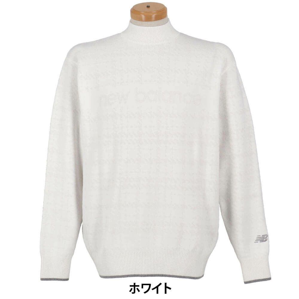 ニューバランスゴルフ　メンズ グレンチェック柄 長袖 モックネック ニット プルオーバー 012-5270007　2025年モデル 詳細5