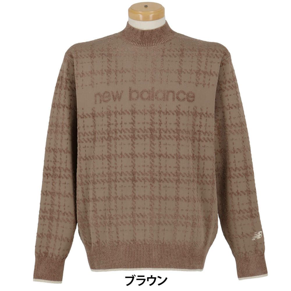 ニューバランスゴルフ　メンズ グレンチェック柄 長袖 モックネック ニット プルオーバー 012-5270007　2025年モデル 詳細8