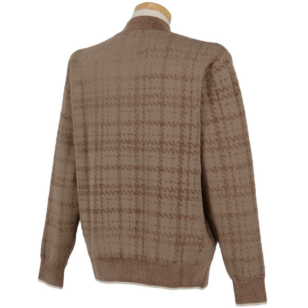 ニューバランスゴルフ　メンズ グレンチェック柄 長袖 モックネック ニット プルオーバー 012-5270007　2025年モデル 詳細9