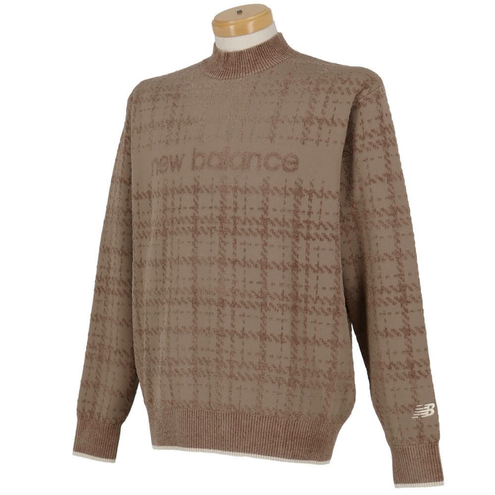 ニューバランスゴルフ　メンズ グレンチェック柄 長袖 モックネック ニット プルオーバー 012-5270007　2025年モデル 詳細10