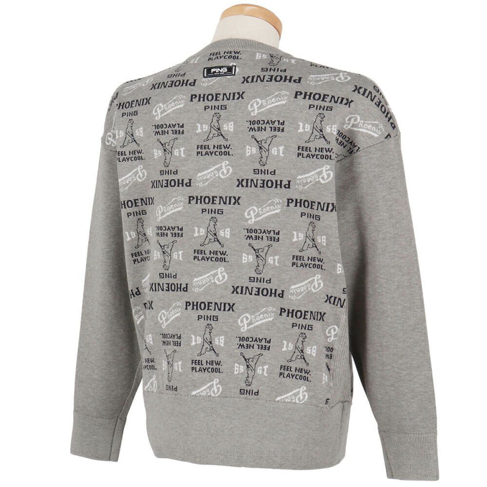 ピン PING　メンズ ジャカード 長袖 クルーネック ニット プルオーバー 621-5270002　2025年モデル 詳細1 詳細3