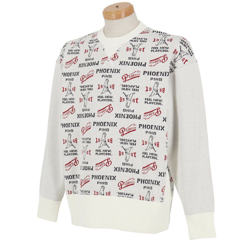 ピン PING　メンズ ジャカード 長袖 クルーネック ニット プルオーバー 621-5270002　2025年モデル 詳細1 詳細7