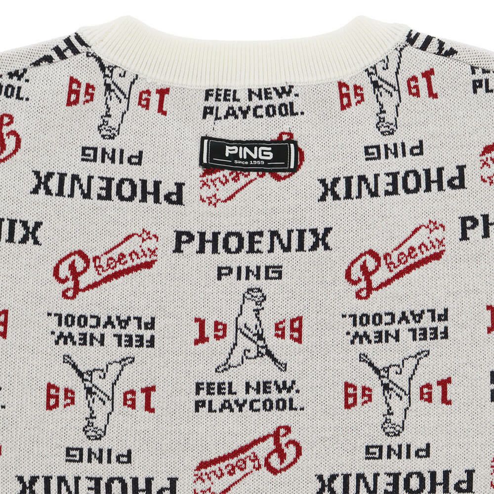 ピン PING　メンズ ジャカード 長袖 クルーネック ニット プルオーバー 621-5270002　2025年モデル 詳細1 詳細9