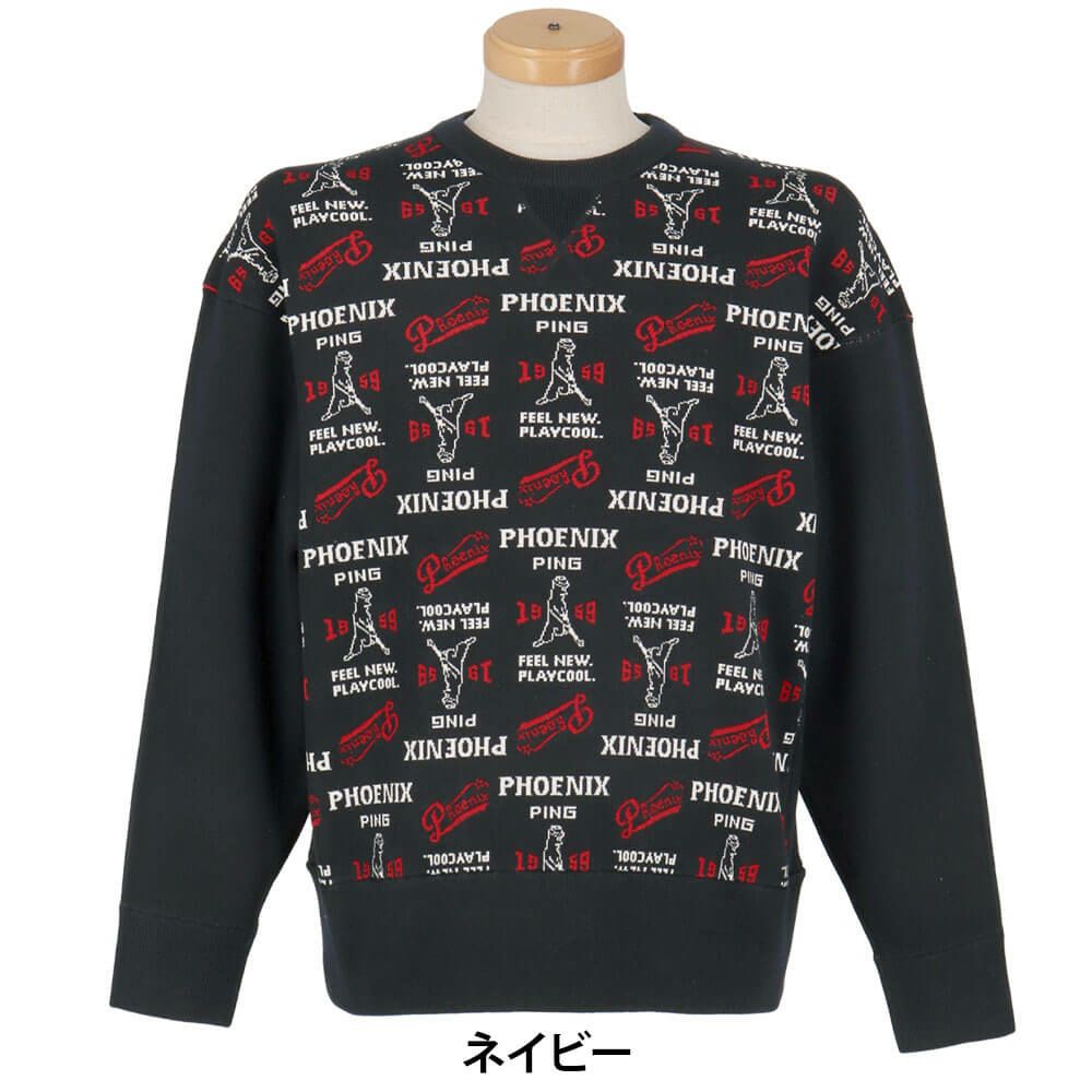 ピン PING　メンズ ジャカード 長袖 クルーネック ニット プルオーバー 621-5270002　2025年モデル 詳細1 詳細11