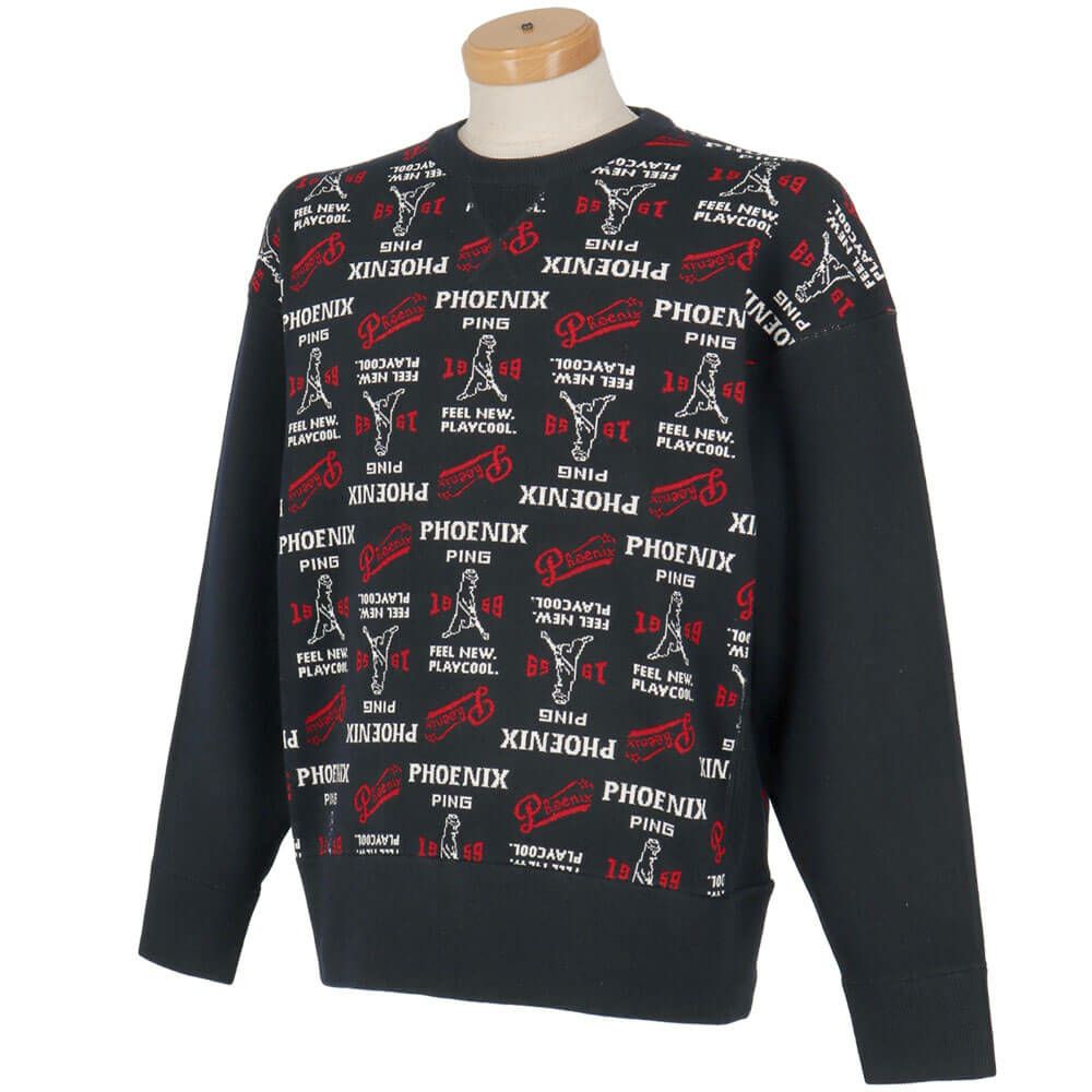 ピン PING　メンズ ジャカード 長袖 クルーネック ニット プルオーバー 621-5270002　2025年モデル 詳細1 詳細13