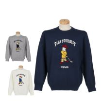 ピン PING　メンズ Mr.PING ジャカード 長袖 クルーネック ニット プルオーバー 621-5270902　2025年モデル