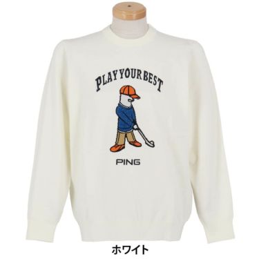 ピン PING　メンズ Mr.PING ジャカード 長袖 クルーネック ニット プルオーバー 621-5270902　2025年モデル 詳細1 詳細5