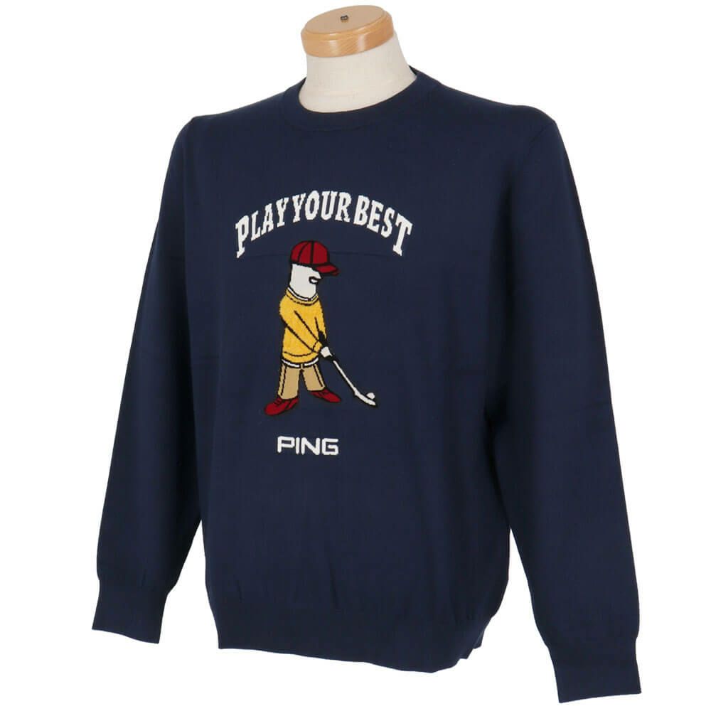 ピン PING　メンズ Mr.PING ジャカード 長袖 クルーネック ニット プルオーバー 621-5270902　2025年モデル 詳細1 詳細12